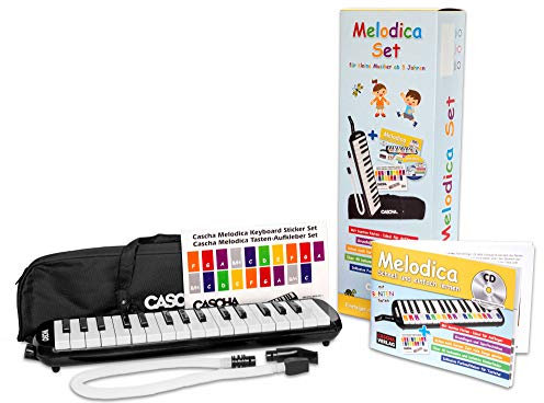 Cascha HH 2103 DE Melodica Set with Bag and Book (Black, German)