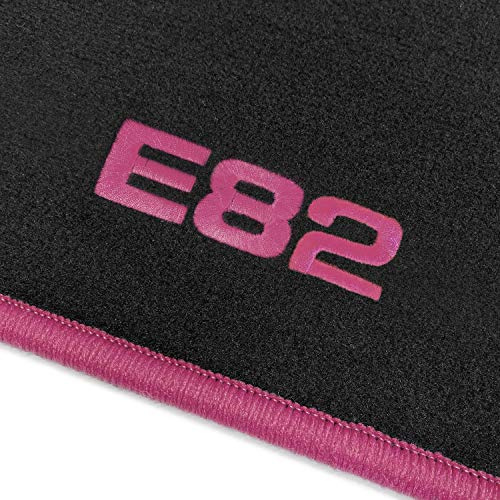 online-fussmatten OFM-Q300_E82-404 Passform Velours-Fußmatten mit Bestickung E82 und Rand in Pink
