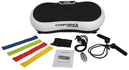 Confidence Fitness Vibeslim Deluxe Vibration Trainer Exercise Machine with Arm Straps and Resistance Bands