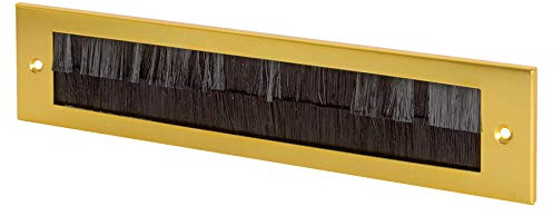 Letterbox Draught Excluder, Interior Brush Seal, Gold | Fits Inside the Door Over an Existing Plate, Brushes Part for the Post and Close Behind It, Two Screws and Five Minutes