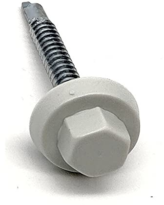 DOJA INDUSTRIAL | SELBSTSCHNEIDENDE SCHRAUBEN 5,5x22+M8 Abdeckkappen | PACK 100 Bohrschrauben mit Unterlegscheibe+100 Sechskant Schutzkappen | Blechschrauben Kappen, Karosserie, Dachblech, Alu Blech