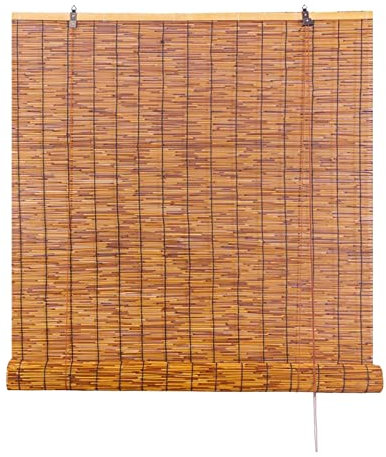 D2FASHION Bambusrollo, Schilfvorhang, Rollos Holzjalousie, Bambusrollos, Ohne Bohren, Schattierung Sonnencreme, Einfache Montage, Für Fenster Und Türen, Hochwertiges, Sichtschutz,Sonnenschutz