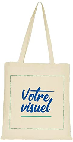 YONACREA - Sac Bandoulière - Tote Bag - Coton Biologique - Personnalisable avec le texte et/ou la photo de votre choix - Une Face ou 2 Faces