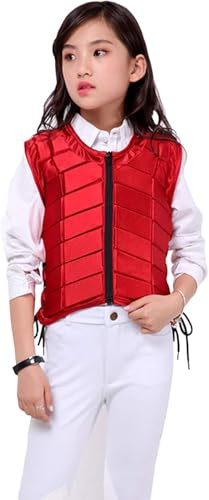 TentHome Gilet Unisexo per Equitazione Protettivo per Bambini in EVA Imbottito, Sicurezza per Equitazione, Equipaggiamento Protettivo per il Corpo, Gilet Assorbente degli Urti (CL, Rosso)