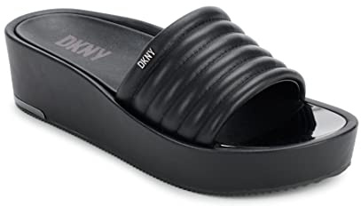 DKNY Sandali da Donna Jasna Wedge, Sposa, Nero, 41 EU