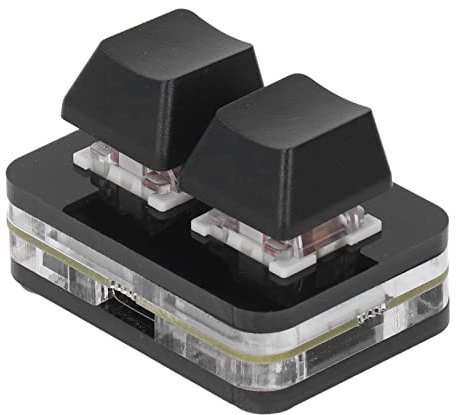 OSU Hot Swap 2 Tasten Spieletastaturen, Mini USB mechanische Tastatur mit Rotem Schalter, Programmierbare Gaming PC Tastaturen, für Rhythm Spiele, Kopier und Einfügefunktion (Schwarz)