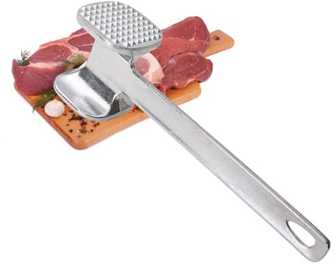 Steel Steak Meat Tenderizer Mallet for Kitchen and BBQ, Sturdy Stainless Steel