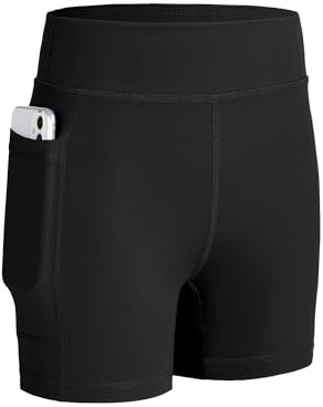 KEREDA Girls Kids Cycling Shorts Pe Shorts for Girls Yoga Sports Bike School 12-14 Years Black