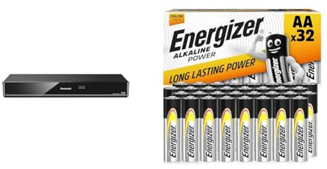 Panasonic DMR-BWT850EB Smart Network 3D Blu-ray DiscTM Recorder with Twin HD - Black & Energizer AA Batteries, Alkaline Power, 32 Pack, Double A Battery Pack - Amazon Exclusive