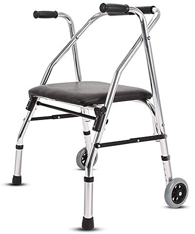 Fällbar Rollator Elektrisk Rullstol Frihet & Rörlighet & Lättviktsrullator I Aluminium Med 6-Tums Hjul, Justerbar Sits, Silver