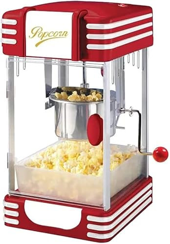 XNZJHPP Electric Popcorn Popper,310W Large Hot Air Popcorn Maker Machine,Vintage Retro Poppers Maker for Home Party Cinema