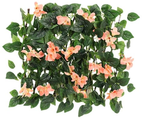 Rotolo Schermante For Recinzione Da Giardino Con Fiori Viola Edera Artificiale, Pannelli Espandibili Decorativi In ​​traliccio Da Giardino Con Foglie Di Edera Finta, Resistente ,Sfondo Verde(Champagne