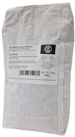 Grey Element Bastelbeton zum Gießen 10 kg einfach zu verarbeiten und schnelle Aushärtung - Hochfestes Gießpulver zum Formen gießen mit spiegelglatten Oberflächen - Gießmasse für Silikonformen