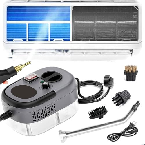 JOSBY Limpiador a Vapor para Muebles de 1200 ml, Limpiador a Vapor presurizado de Alta Temperatura de Mano de 2500 W, con 3 Cabezales de Cepillo y Boquilla Curva extendida, Aspirador inalámbrico