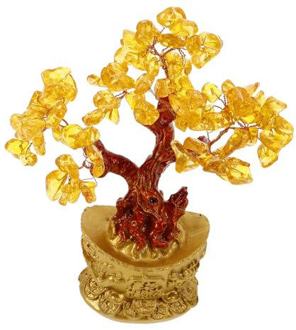 Amosfun Handgefertigter Geldbaum Aus Kristall Chinesisches Feng Shui Reichtum Baumschmuck Wohnkultur Wohlstand