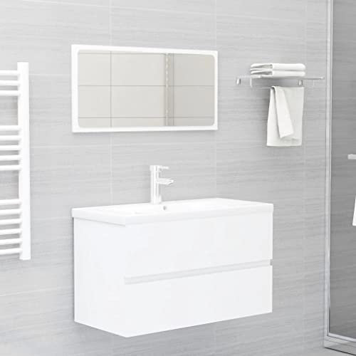 Lauuoeriau Möbelartikel Home Badmöbel-Set Weiß Holz-Möbel