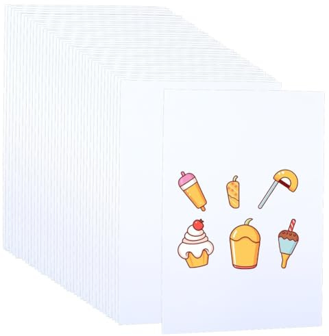 SOFPLATE 6 Stück Schrumpffolienblätter Weißes Schrumpfpapier Großpackung 11.7 x 8.3{1} cm Großes Rechteckiges Kunststoff Schleifpapier Duplex Druckpapierblätter Für Kunsthandwerk Schmuck Schlüsselanhä