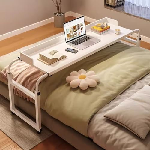 Generisch Laptopständer, Computer-Stehpult, Überbett-Schreibtisch, verstellbar, 115–210 cm, rollbarer medizinischer Tisch, Überbett-Tisch mit Rädern, dehnbares Lazy-Design zum Essen, Lesen,
