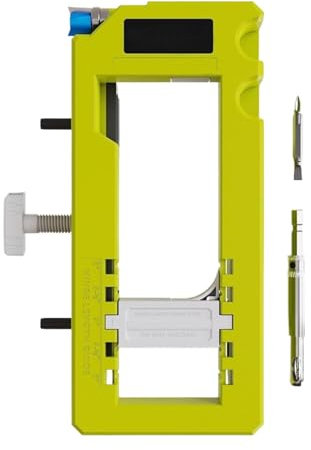 Furtryvl Plantilla de bisagra de puerta, kit de instalación de pestillo de puerta, herramienta eléctrica ajustable, mortaja de bisagra para pernos y hogar