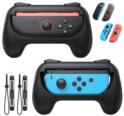 FASTSNAIL 2 Poignées en Caoutchouc Antidérapantes pour Switch Joycon 2/1 | Ergonomie pour un Confort Optimal, Touches SL/SR Améliorées, Résistant aux Rayures et Couleur Inaltérable