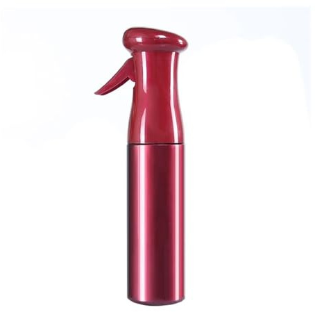 GENODA Flacon pulvérisateur de 300 ml à brume fine rechargeable pour salon de coiffure, barbier et coiffeur (rouge)