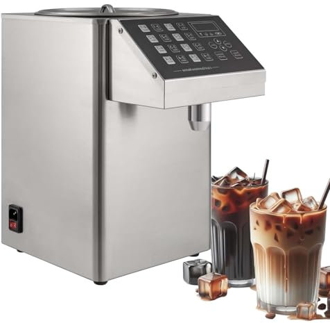 Distributeur De Sucre Automatique, Machine à Sirop De 8 L, Pour Café, Salon De Thé Au Lait - 16 PréRéGlages Programmables, éCran NuméRique Led, Base AntidéRapante