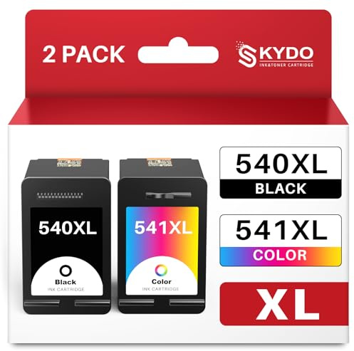 540XL 541XL Cartuchos de Tinta PG-540XL CL-541XL Compatible para Tinta Canon 540 541 XL para Canon MG3650 MG3650S MG3600 MG3550 MG2250 MG4250 TS5150 TS5151 MX455 (1 Negro, 1 Tricolor)