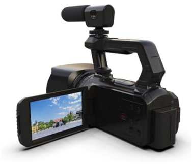 TIEOAXFT Videocamere HD 4K 56MP Zoom Ottico 6X Schermo IPS Touch Screen 4.0 Videocamera Portatile Funzione di Registrazione DV for vlogging(Black_HD (1920X1080))