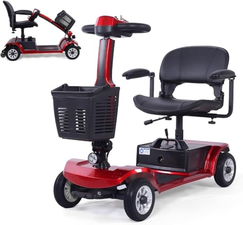 Elektrisch Mobilitätsstuhl Mobilitätsscooter Für Erwachsene Mit Ladegerät Und Korb Komfortables Und Faltbares Design Für Ältere Menschen Und Behinderte