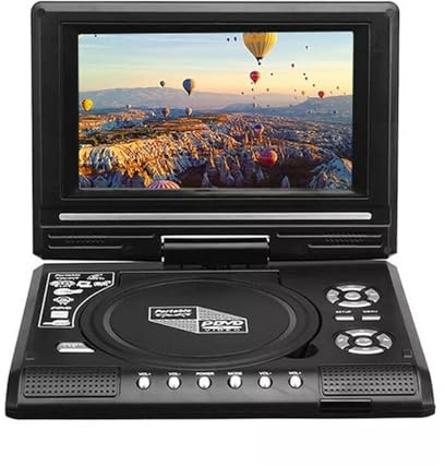Mini Bärbar DVD-spelare 7,8 Tums 270° Roterbar Skärm Stationär Digital Smart-TV CD EVD-skivspelare Fjärrkontroll Platsbesparande
