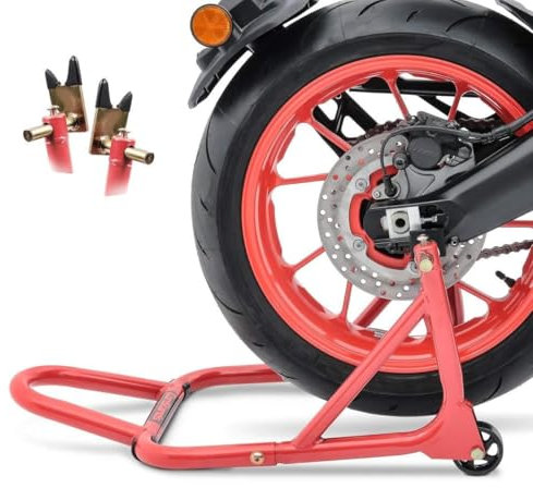 ConStands - Motorrad Montageständer Kompatibel mit Kawasaki ER-6n ConStands ST Universal Rot Hinten Standard Universal