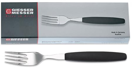 Giesser seit 1776 - Made in Germany - Gabelset 6 Teilig, PP Griff, schwarz, rostfreier Edelstahl, Essgabelset, 9465 sp-6