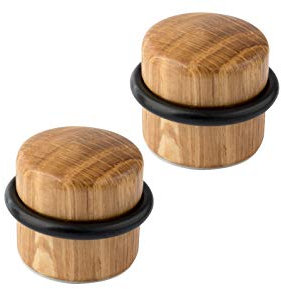 LouMaxx Türstopper Boden selbstklebend Holz, 2er Set - Selbstklebende Türstopper in Eiche–Optik