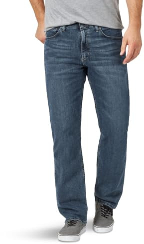 Wrangler Authentics Men's Comfort Flex Waist Relaxed Fit Jean, Smoke, 46W X 32L