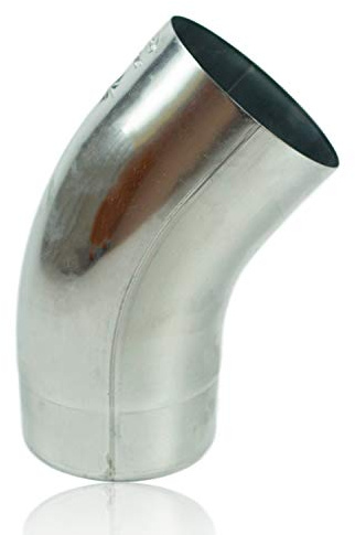 Zink Regenrohrbogen 100 mm mit 40 Grad, konischer Titanzink Ablaufbogen mit Einsteckfase, Fallrohrbogen stumpfgeschweißt DN 100
