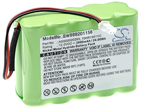 vhbw 1x batteria compatibile con Siemens IC60, Sintony IC60-W-10 sistema d'allarme (2000mAh, 12V, NiMH)