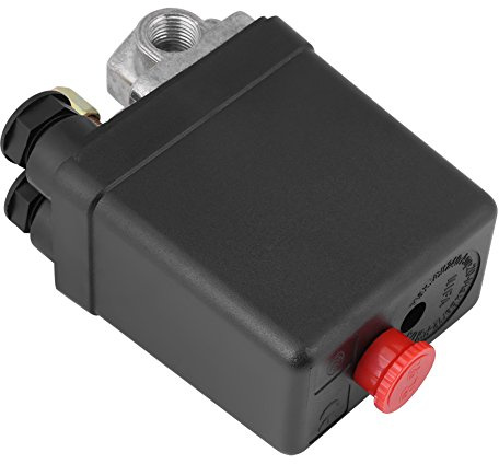 Air Compressor Pressure Switch Control, Heavy Duty 240V 16A Four Port Central Pneumatic Air Compressor Pressure Switch Control Valve Replacement