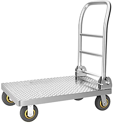 Plattformwagen Flacher Plattformwagen Mit Mute-Rädern, Stahlplattformwagen, Zum Laden Und Lagerung, 350kg-750kg Lastgewicht (Size : 90x58x90cm)