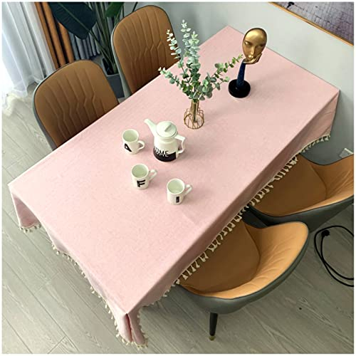Tischwäsche Eckig,Gartentischdecke,Picknick Tischtuch,Pure Color Simple Tablecloth,Geeignet Für Familie/Party/Outdoor (Pink,130 * 200cm/51 * 78in)