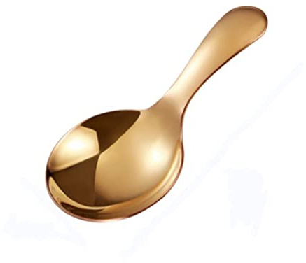 wjq&linyuzi 1Pc Short Handle Dessert Spoon Stainless Steel Sugar Salt Spice Spoon Condiment Tea Coffee Scoop Kitchen Tools Small Kids Spoon (gold), 001, 9x4.5cm