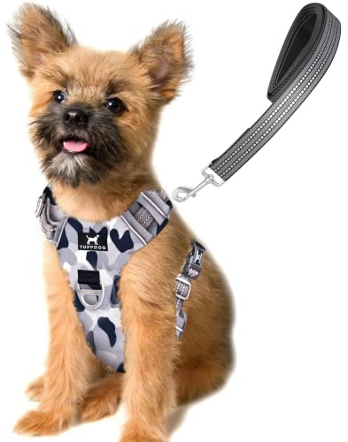 TUFFDOG Easy-Fit Hundegeschirr, Größe S, schnell zu öffnender Nackenclip, hochwertig gepolstert, reflektierend, kein Ziehen, mit Kontrollgriff, verstellbare Hundeweste zum Hineinsteigen plus passende