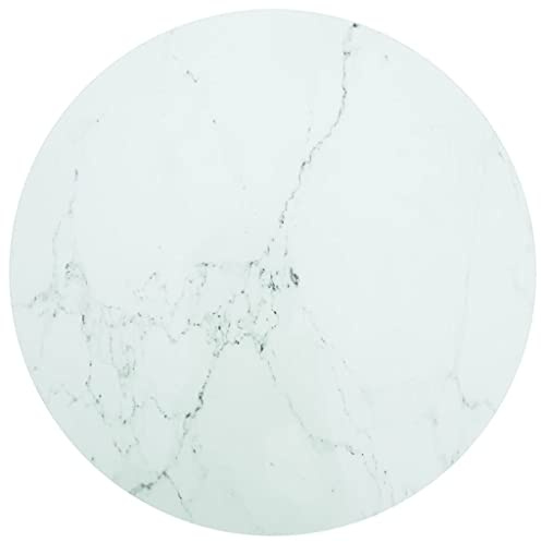 WIFESE Tablero blanco Ø80 x 1 cm vidrio templado mesa de comedor placa de cristal multiplex tablero tablero de cristal redondo mesa redonda mesa mesa mesa redonda en aspecto de mármol