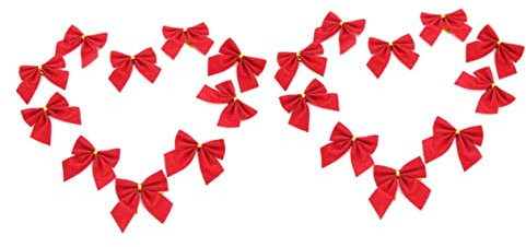 NOLITOY 20 STK Weihnachtsschleifen Weihnachtsbogenverzierungen Weihnachtliche Bowknot-Dekoration Schleifenanhänger Für Weihnachten Weihnachtsblumen Deko Rote Schleife Ornament Mini