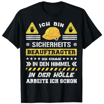 Warnweste Sicherheitsmann Lustig Sicherheitsbeauftragter T-Shirt