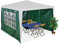Relaxdays Tende per Gazebo Laterali, Set 3, Telo Impermeabile, Pareti in PE, Chiusura a Strappo, 2x3 m, Finestra, Verde