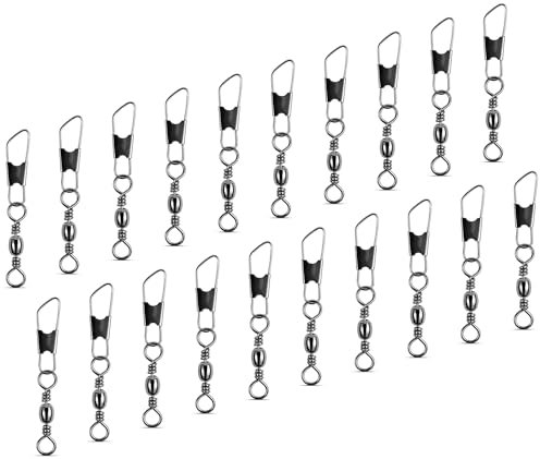 NEU AMZfishing® Klassik Wirbel mit Snap | Angelwirbel | Angeln Wirbel | Wirbel Angeln | Wirbel Set Angeln | Wirbel Größe 12 (20 Stück, a: #1)