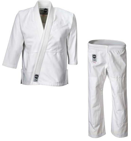 Ju-Sports Ju-Jutsu Pearl Bonsai Kids 130 I Leichter, schlanker Brazilian Jujutsu Anzug speziell für Kinder I BJJ Gi mit hochwertigem Finish I 100% Baumwolle