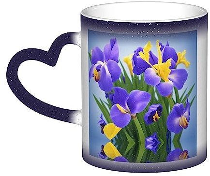 PanaRL Keramiktasse „Veilchen“, wärmeempfindliche Farbwechseltasse „In The Sky“, Kaffeetassen, Keramiktasse, 330 ml