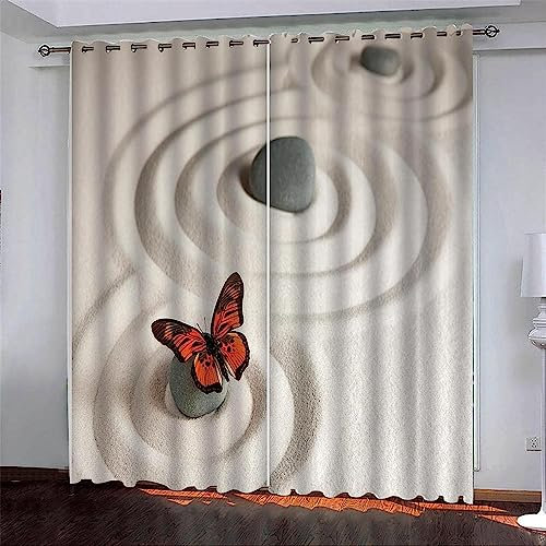 3D Kinderzimmer Verdunkelungsvorhänge Kreativer Schmetterling,3D-Gedruckte Vorhänge Wohnzimmer Bürovorhänge Energiesparende Geräuschreduzierende Kindergardinen - Vorhang Für Das Esszimmer-1T5Z5O0J1R8