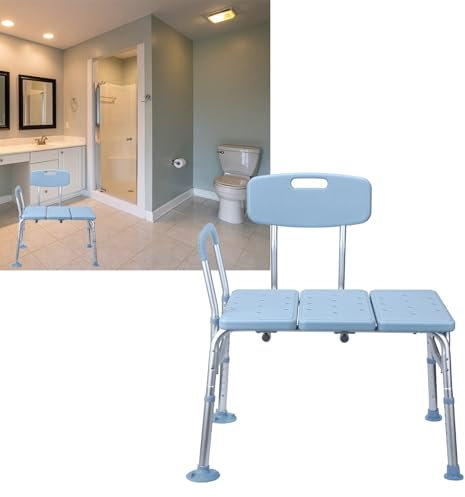 TANYEAR Asiento de bañera para personas mayores, silla de ducha con altura ajustable, taburete de baño con reposabrazos y respaldo, antideslizante, para personas mayores, hasta 150 kg